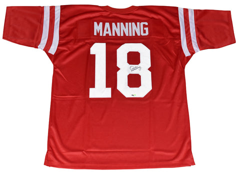 ARCHIE MANNING AUTOGRAPHED MISSISSIPPI OLE MISS REBELS #18 RED JERSEY STEINER