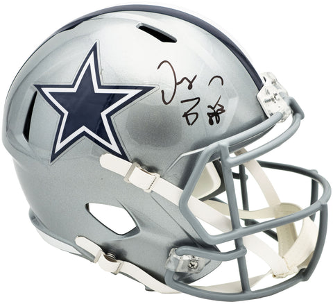 DEZ BRYANT AUTOGRAPHED COWBOYS SILVER FULL SIZE HELMET BECKETT WITNESS 230225