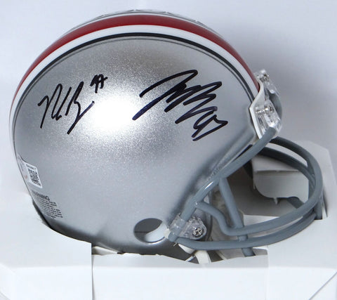 Joey Bosa/Nick Bosa Autographed Buckeyes Mini Helmet- Beckett Holo W *Black