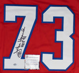 John Hannah Signed Patriots Jersey Inscribed HOF 91 (Schwartz) New England 73-85