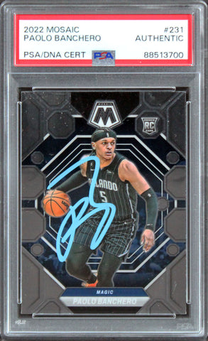 Magic Paolo Banchero Signed 2022 Panini Mosaic #231 Rookie Card PSA/DNA Slabbed