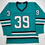 Autographed/Signed Logan Couture San Jose Teal Hockey Jersey JSA COA