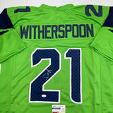 Autographed/Signed Devon Witherspoon Seattle Green Football Jersey JSA COA