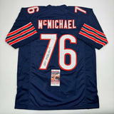 Autographed/Signed Steve McMichael Chicago Blue Football Jersey JSA COA