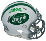 Davante Adams Autographed New York Jets 2024 Alt. Mini Speed Helmet Beckett