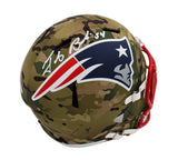 Tedy Bruschi Signed New England Patriots Speed Full Size NFL Camo Helmet