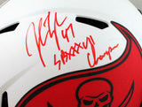 John Lynch Signed TB Bucs Authentic Lunar F/S Helmet w/SB Champs- Beckett W *Red