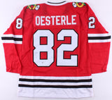 Jordan Oesterle Signed Blackhawks Jersey (Beckett COA) Chicago Defenseman