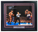 Mike Tyson Signed Framed 16x20 Evander Holyfield Ear Bite Fight Photo BAS