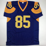 Autographed/Signed Jack Youngblood HOF 01 Los Angeles LA Blue Jersey JSA COA