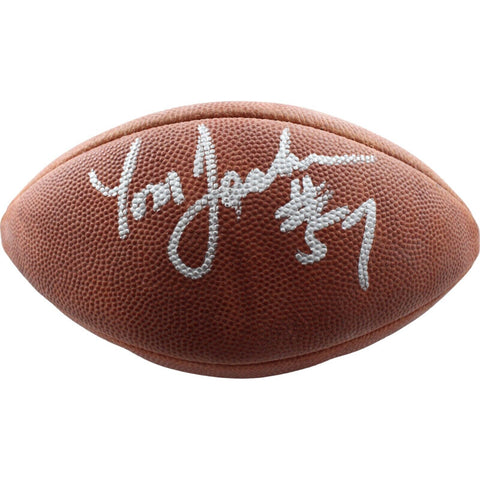 Tom Jackson Autographed/Signed Wilson Leather Mini Football Beckett 44310