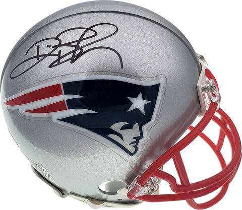 DEION BRANCH AUTOGRAPHED NEW ENGLAND PATRIOTS SILVER MINI HELMET BECKETT 193776