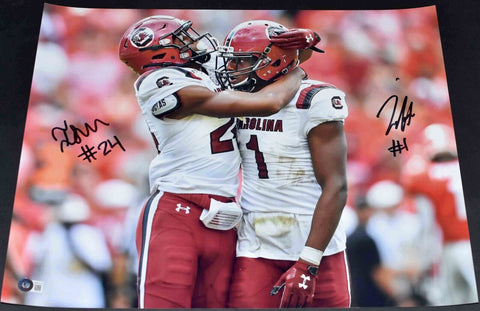 JAYCEE HORN & ISRAEL MUKUAMU SIGNED SOUTH CAROLINA GAMECOCKS 16x20 PHOTO COA