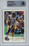 Kurt Warner Autographed 1999 Fleer Focus #40 Trading Card Beckett 43925