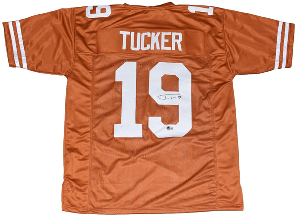 JUSTIN TUCKER AUTOGRAPHED SIGNED TEXAS LONGHORNS #19 JERSEY BECKETT