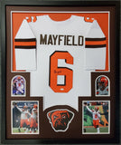 FRAMED BAKER MAYFIELD AUTOGRAPHED SIGNED CLEVELAND BROWNS JERSEY JSA COA