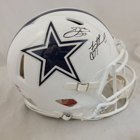 TROY AIKMAN & EMMITT SMITH SIGNED DALLAS COWBOYS ALT SPEED AUTHENTIC HELMET BAS