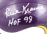 Paul Krause Autographed Vikings 61-79 Mini Helmet w/ HOF- Beckett W Holo *Silver