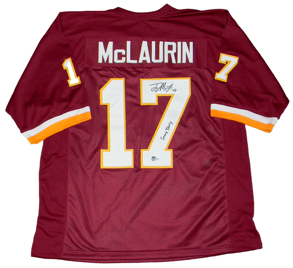 TERRY McLAURIN SIGNED WASHINGTON REDSKINS COMMANDERS #17 JERSEY W/ SCARY TERRY