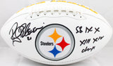 Rocky Bleier Signed Pittsburgh Steelers Logo Football w/SB Champs-Beckett W Holo