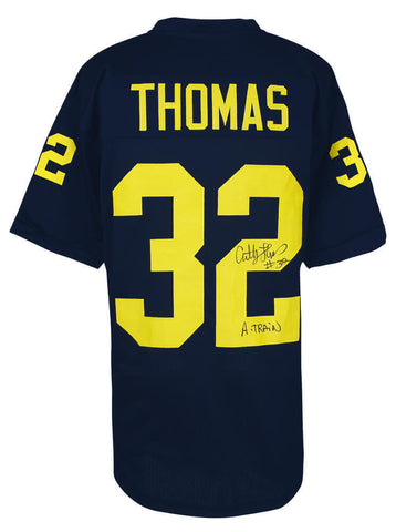 Anthony Thomas Signed Navy Custom College Football Jersey w/A-Train -(SS COA)