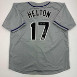 Autographed/Signed Todd Helton HOF 24 Colorado Grey Baseball Jersey Tristar COA