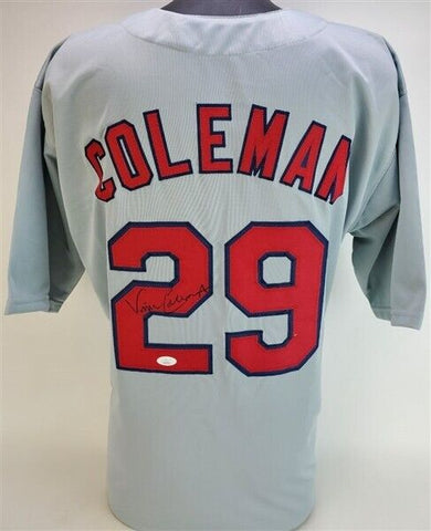 Vince Coleman Signed St. Louis Cardinals Jersey (JSA COA) 1985 Rookie o/t Year