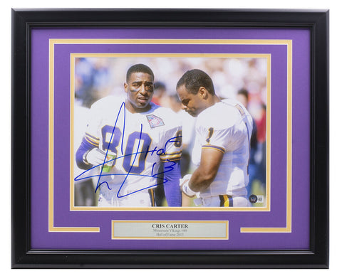 Cris Carter Signed Framed 11x14 Minnesota Vikings Photo BAS