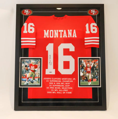 Joe Montana San Francisco 49ers Signed Mitchell & Ness Stat Jersey Tri-Star COA