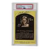 Carl Yastrzemski Signed Hall of Fame Plaque Postcard (PSA Encapsulated) Red Sox