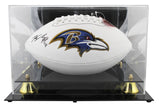 Ravens Kyle Hamilton Signed White Panel Logo Football W/ Case BAS Witnessed