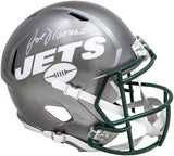 JOE NAMATH AUTOGRAPHED JETS FLASH GRAY FULL SIZE SPEED HELMET BECKETT 212597