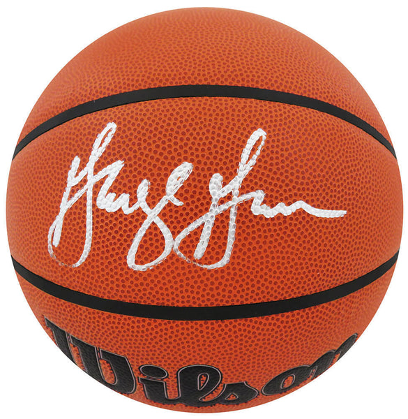 George Gervin Signed Wilson Indoor/Outdoor NBA Basketball - SCHWARTZ COA