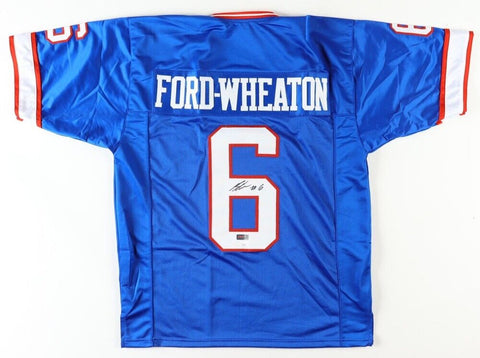 Bryce Ford-Wheaton Signed New York Giants Jersey (JSA COA) Ex-West Virginia W.R.