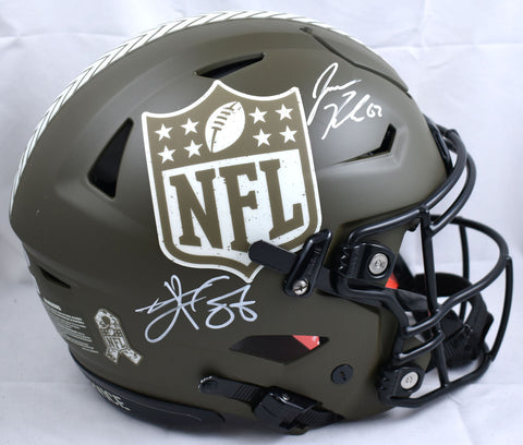 Travis Kelce Jason Kelce Signed NFL F/S Salute Speed Flex Helmet - Beckett / PSA