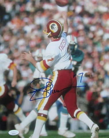 Joe Theismann Autographed 11x14 Passing Photo Washington Redskins JSA