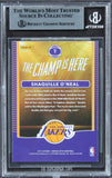 Lakers Shaquille O'Neal Signed 2017 Donruss Optic The Champ Is Here #7 Card BAS