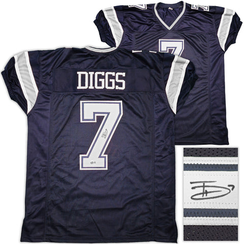 DALLAS COWBOYS TREVON DIGGS AUTOGRAPHED BLUE JERSEY BECKETT BAS QR STOCK #233688