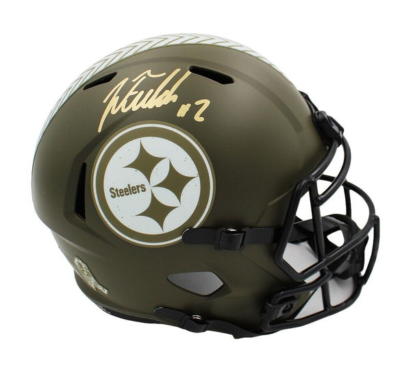 Justin Fields Signed Pittsburgh Steelers Speed Authentic STS NFL Helmet