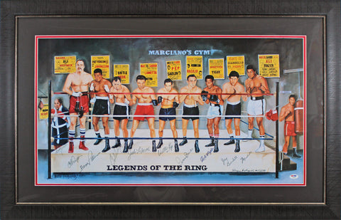 Legends Of The Ring (10 Boxers) Signed 20X33 Litho Muhammad Ali PSA/DNA & JSA