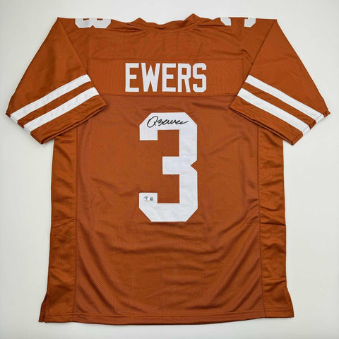 Autographed/Signed Quinn Ewers Texas Orange College Football Jersey Beckett COA