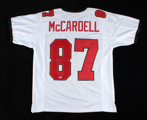 Keenan McCardell Signed Buccaneers Jersey Inscrd. SB XXXVII Champs (Beckett COA)