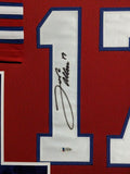 FRAMED IN SUEDE BUFFALO BILLS JOSH ALLEN AUTOGRAPHED SIGNED JERSEY BECKETT COA