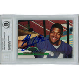 Michael Strahan Autographed 93 Stadium Club Slabbed Trading Card Beckett 46079