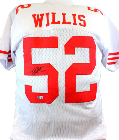 Patrick Willis Autographed White Pro Style Jersey- Beckett W Hologram *Black