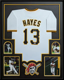 FRAMED PITTSBURGH PIRATES KE'BRYAN HAYES AUTOGRAPHED SIGNED JERSEY BECKETT HOLO