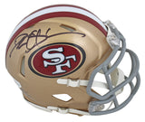49ers Deion Sanders Authentic Signed Speed Mini Helmet w/ Case BAS Witnessed