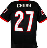 Nick Chubb Autographed Black College Style Jersey *2- Beckett W Hologram *Black