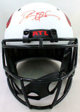 Deion Sanders Signed Atlanta Falcons Lunar Speed F/S Helmet - BA W Holo *Red