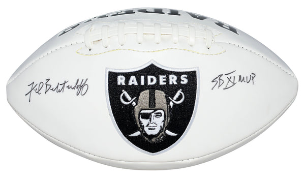 FRED BILETNIKOFF SIGNED OAKLAND RAIDERS WHITE LOGO FOOTBALL JSA W/ SB XI MVP